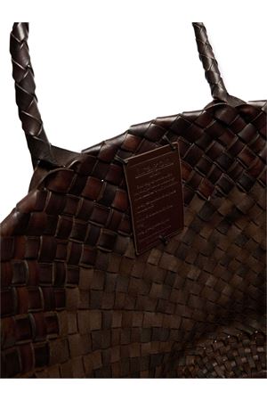 Dark Brown leather Egola shopping bag DRAGON DIFFUSION | 8026DGS5MATDKBROWN